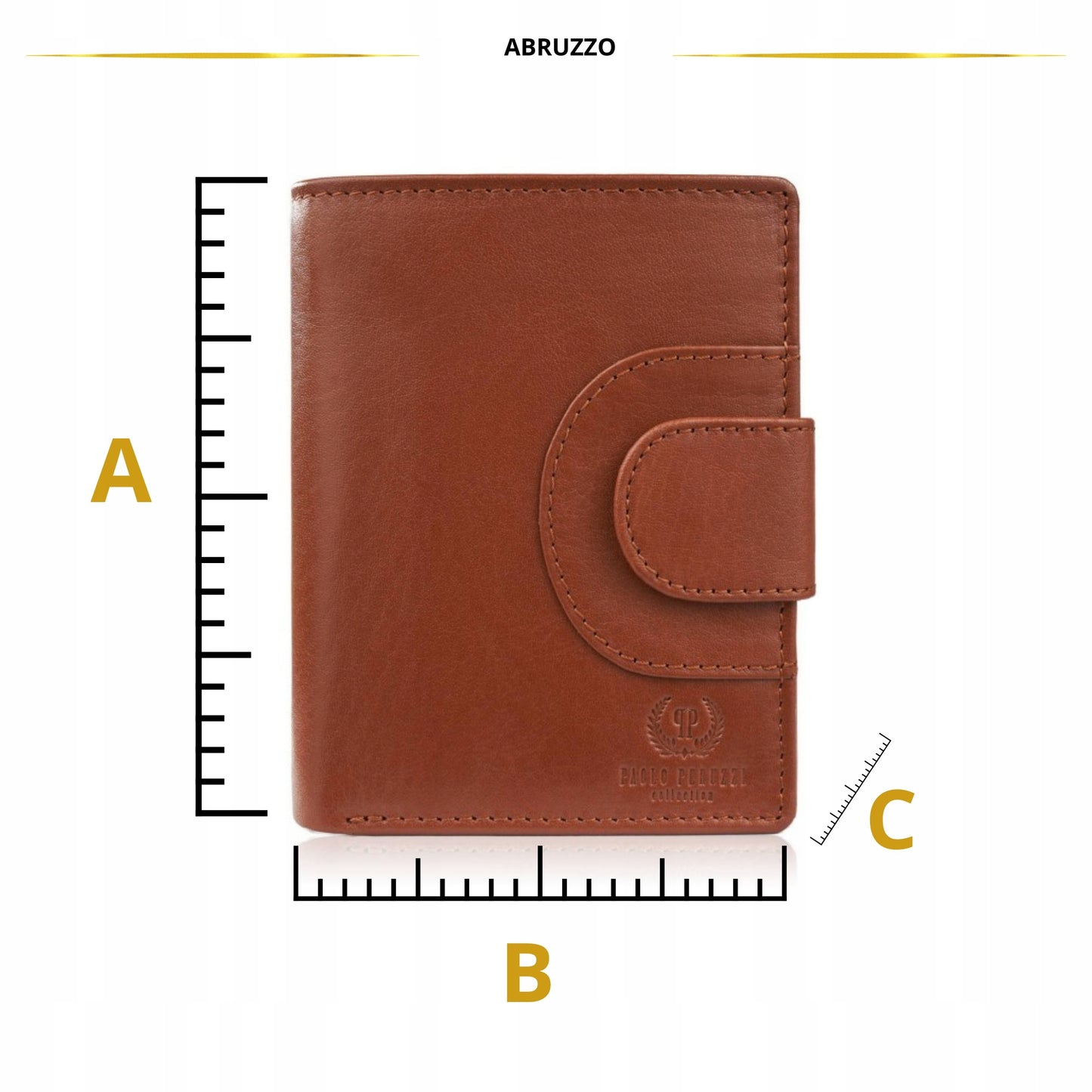 Moteriška Odinė Piniginė su RFID Apsauga, Skirta Pinigams ir Kortelėms, Konjako Spalvos, Paolo Peruzzi