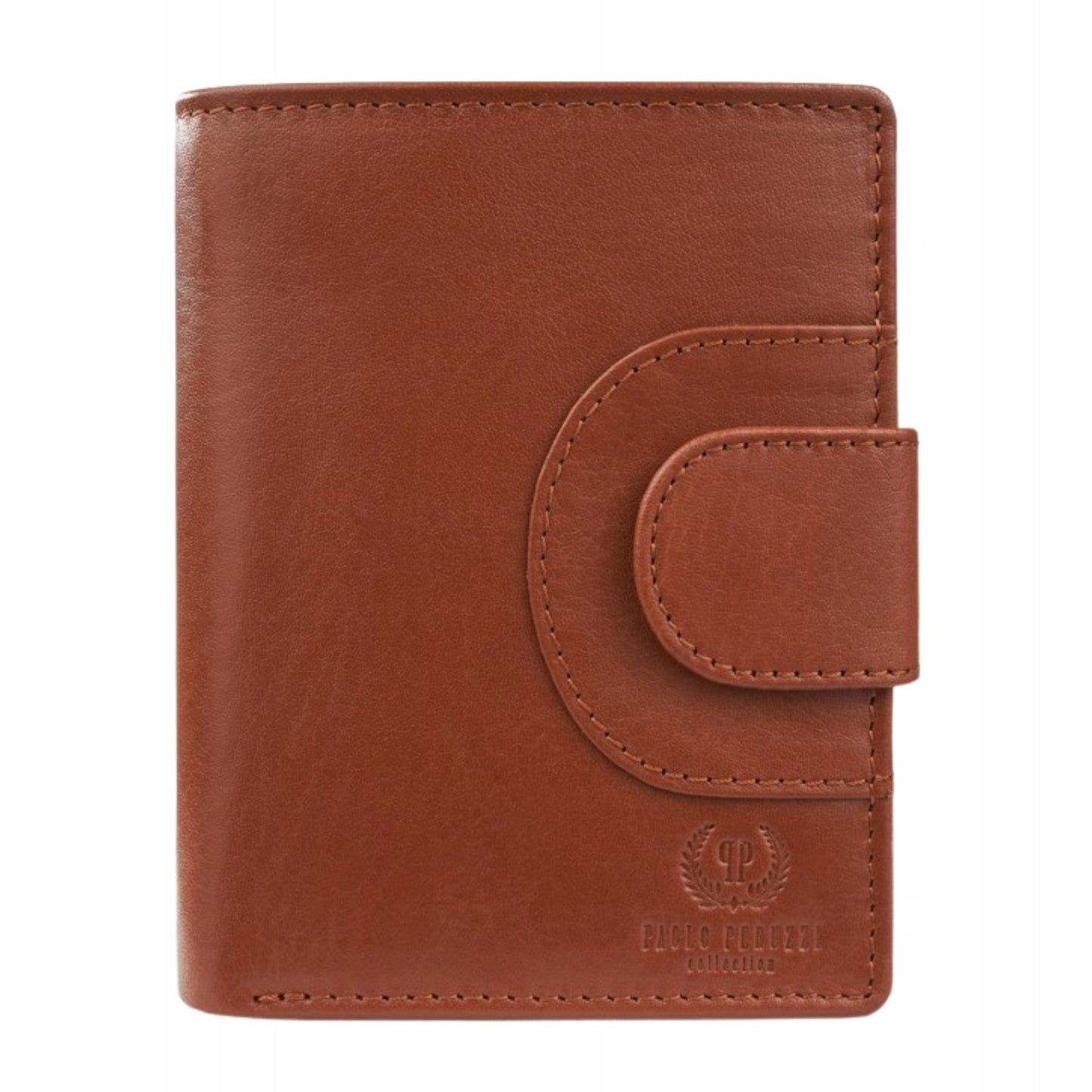 Moteriška Odinė Piniginė su RFID Apsauga, Skirta Pinigams ir Kortelėms, Konjako Spalvos, Paolo Peruzzi