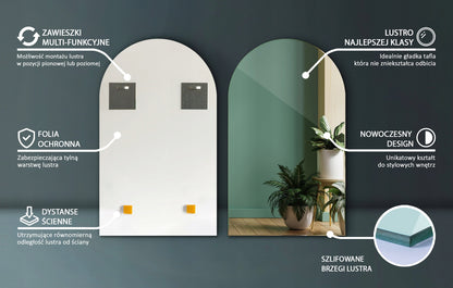 Dekoratyvinis didelis ovalus loftinio stiliaus veidrodis su nuožulniu kraštu montavimui ant sienos 60x100 cm