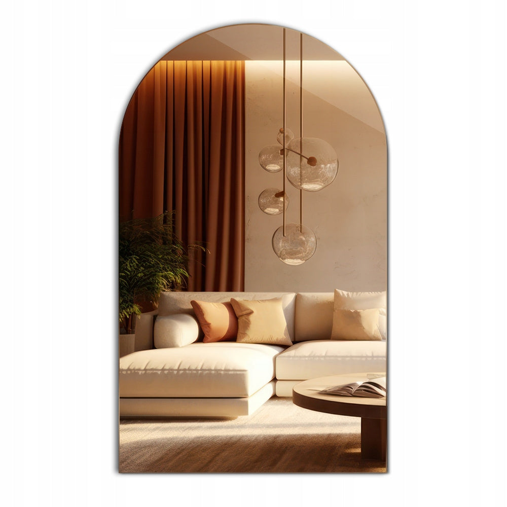 Dekoratyvinis didelis ovalus loftinio stiliaus veidrodis su nuožulniu kraštu montavimui ant sienos 60x100 cm