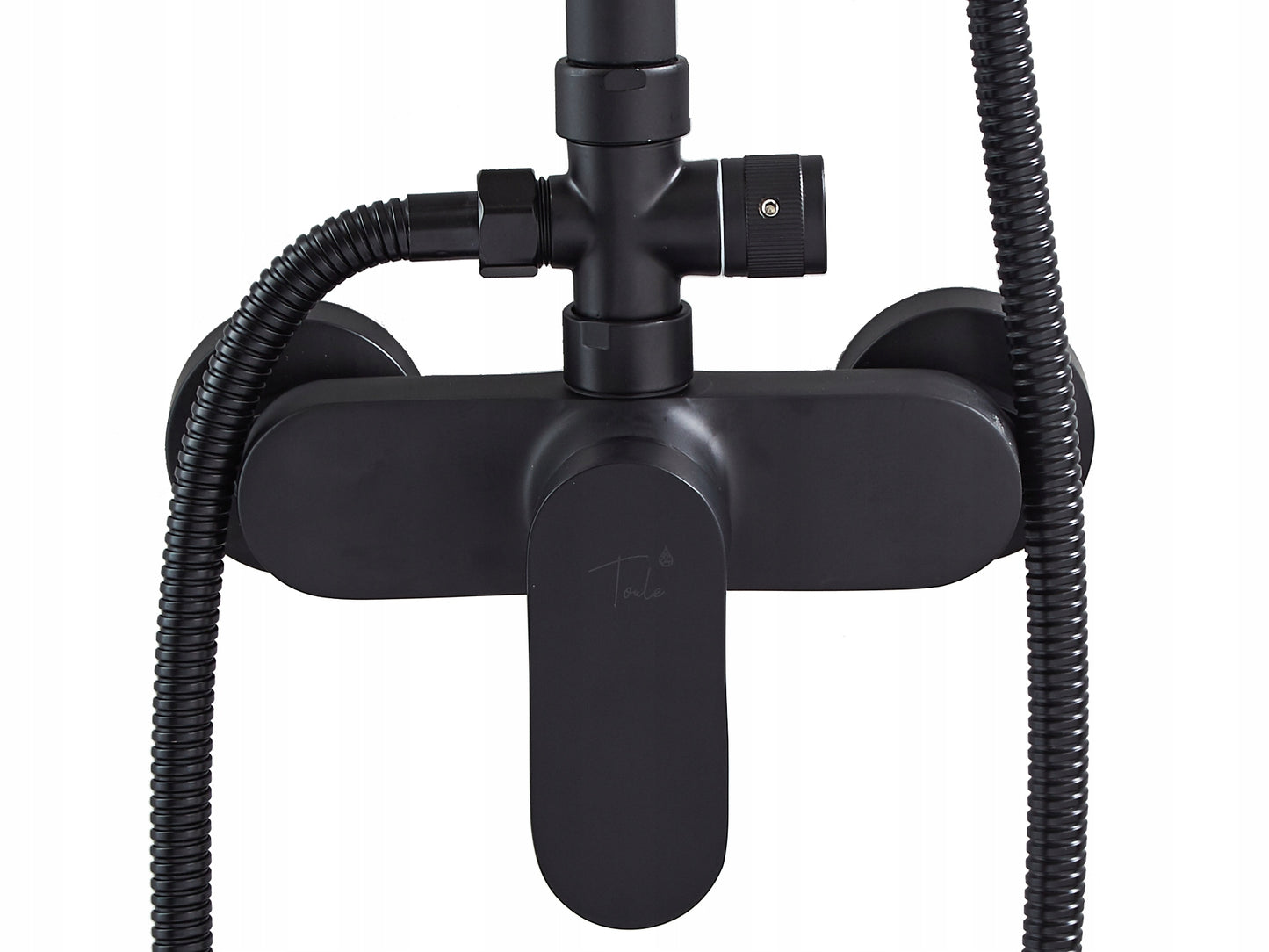 Lietaus dušas 1,5 m 170-200 skersmuo 20 cm žalvario juodas dušo komplektas