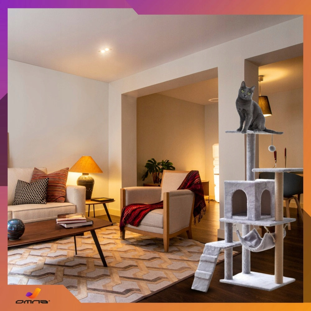 Katės draskyklė namelis didelis aukštas gultas didelei katei kopėtėlės stulpelis