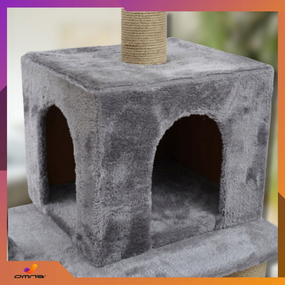 Katės draskyklė namelis didelis aukštas gultas didelei katei kopėtėlės stulpelis