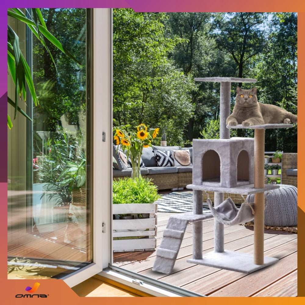 Katės draskyklė namelis didelis aukštas gultas didelei katei kopėtėlės stulpelis