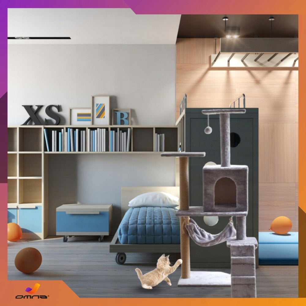 Katės draskyklė namelis didelis aukštas gultas didelei katei kopėtėlės stulpelis