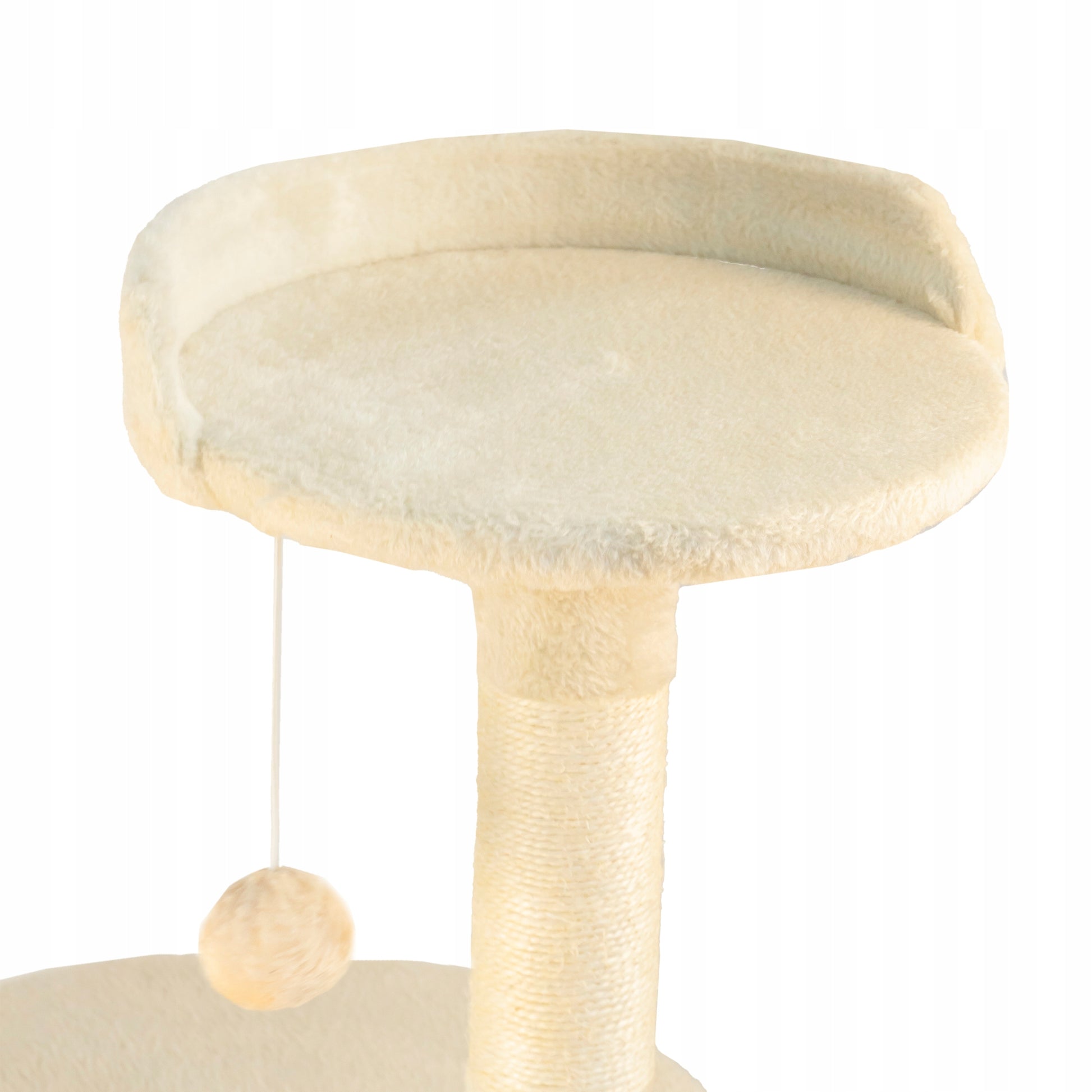 TomiDomi Katės draskyklė smėlio spalvos 116cm, 5 lygiai, namelis, bokštelis, kamuoliukai