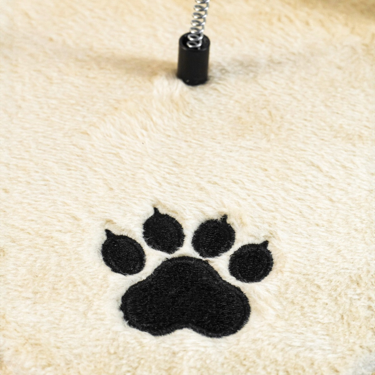 TomiDomi Katės draskyklė smėlio spalvos 116cm, 5 lygiai, namelis, bokštelis, kamuoliukai