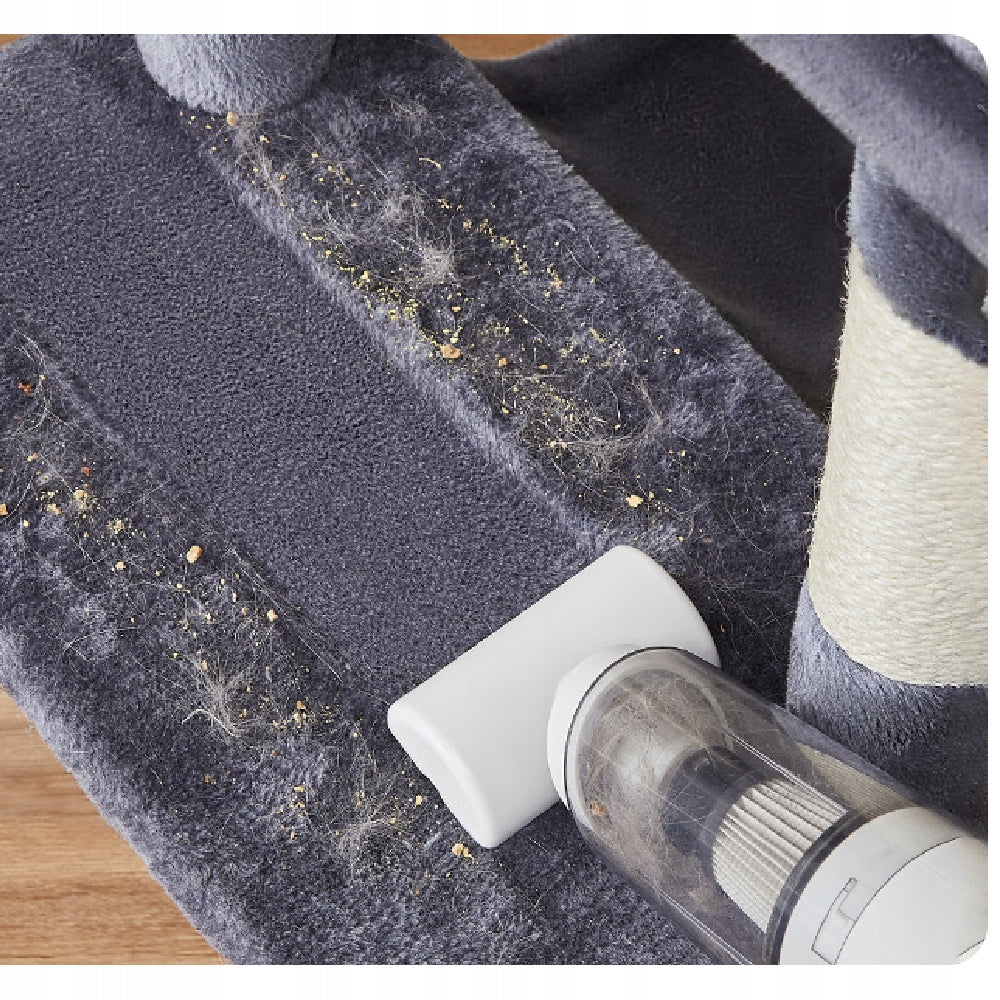 Aukštas kačių draskyklė 206cm DAUGIAUKOPĖMĖS lova, hamakas, namelis, tamsiai pilka