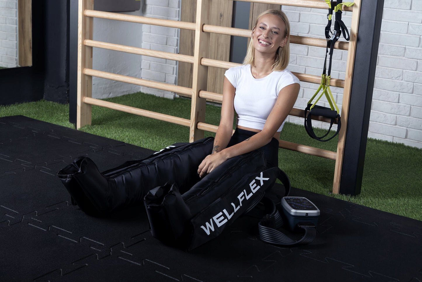 Presoterapijos limfinio drenažo kojų masažuoklis, rinkinys su 8 kamerų manžetėmis