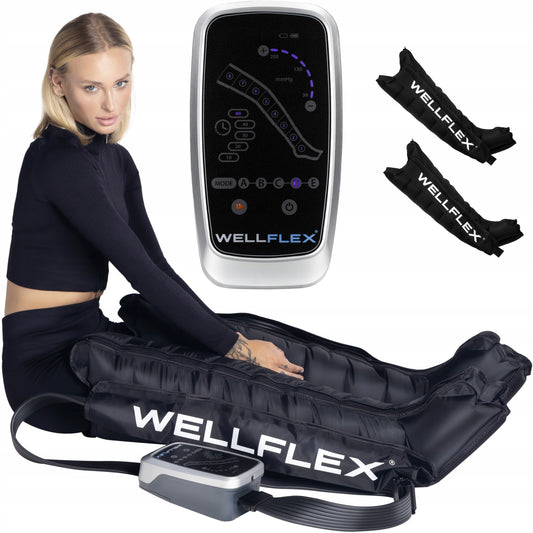 Presoterapijos limfinio drenažo kojų masažuoklis, rinkinys su 8 kamerų manžetėmis