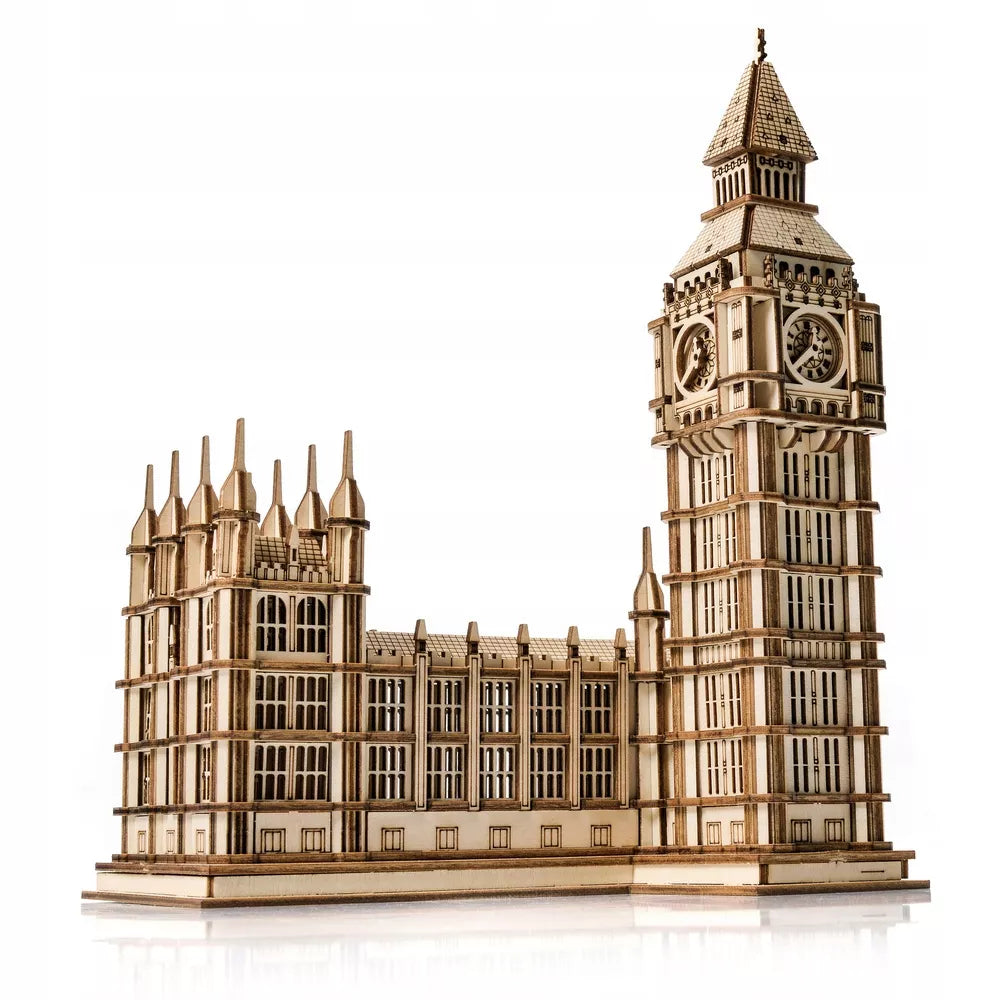 Medinis 3D modelis Big Ben Londonas – surenkamos faneros dėlionės
