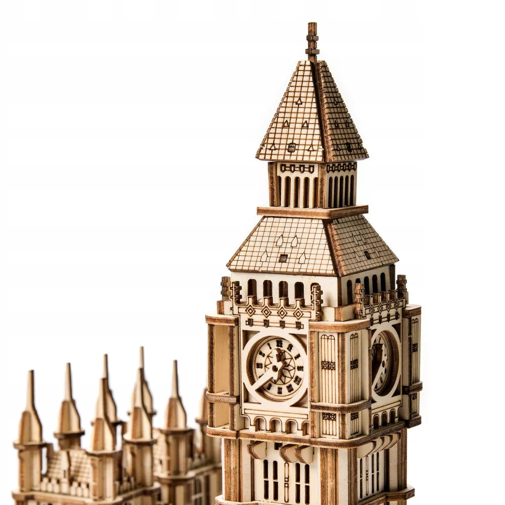 Medinis 3D modelis Big Ben Londonas – surenkamos faneros dėlionės
