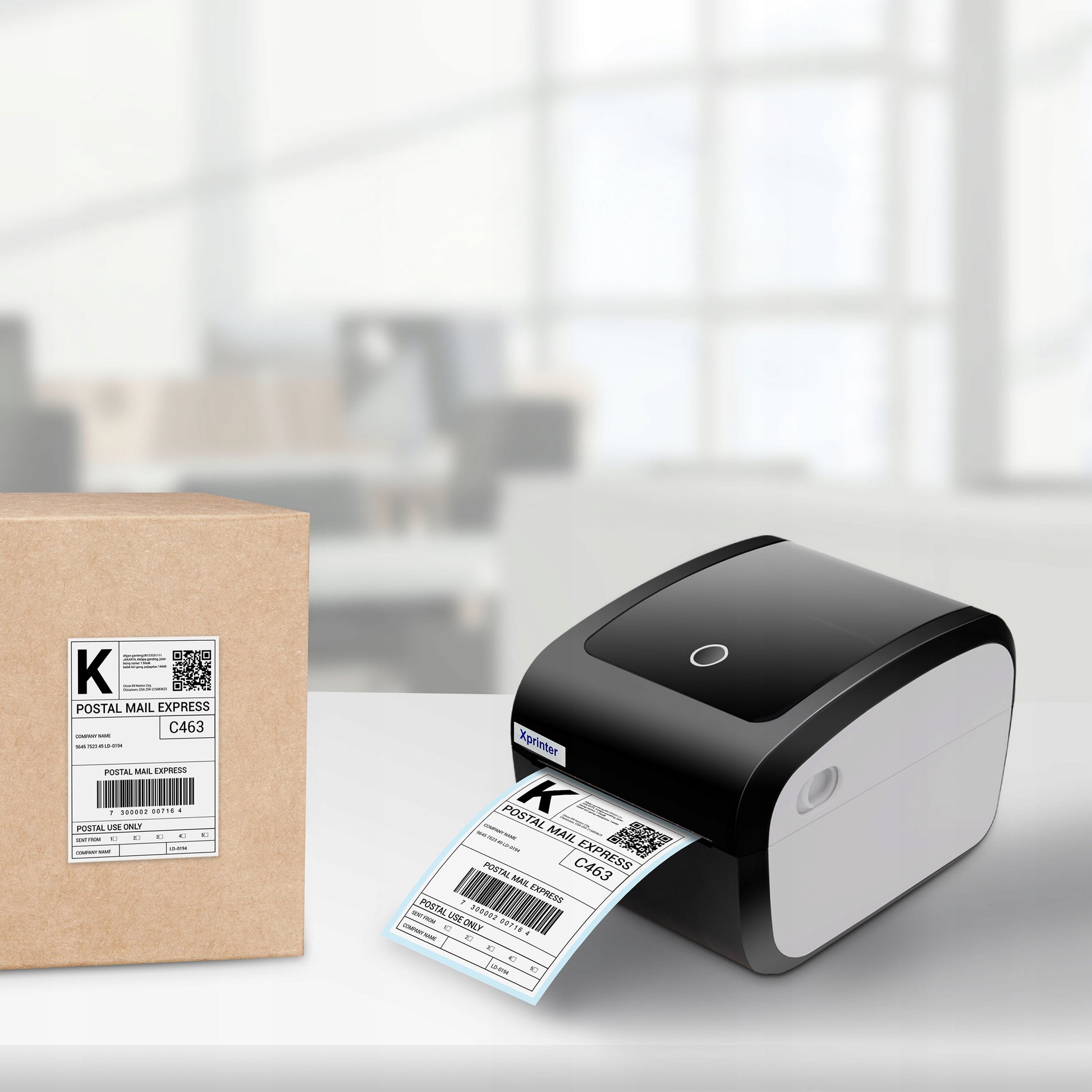Etikečių spausdintuvas Terminis Kurjerių XPRINTER XP-423B USB + LAN DHL DPD