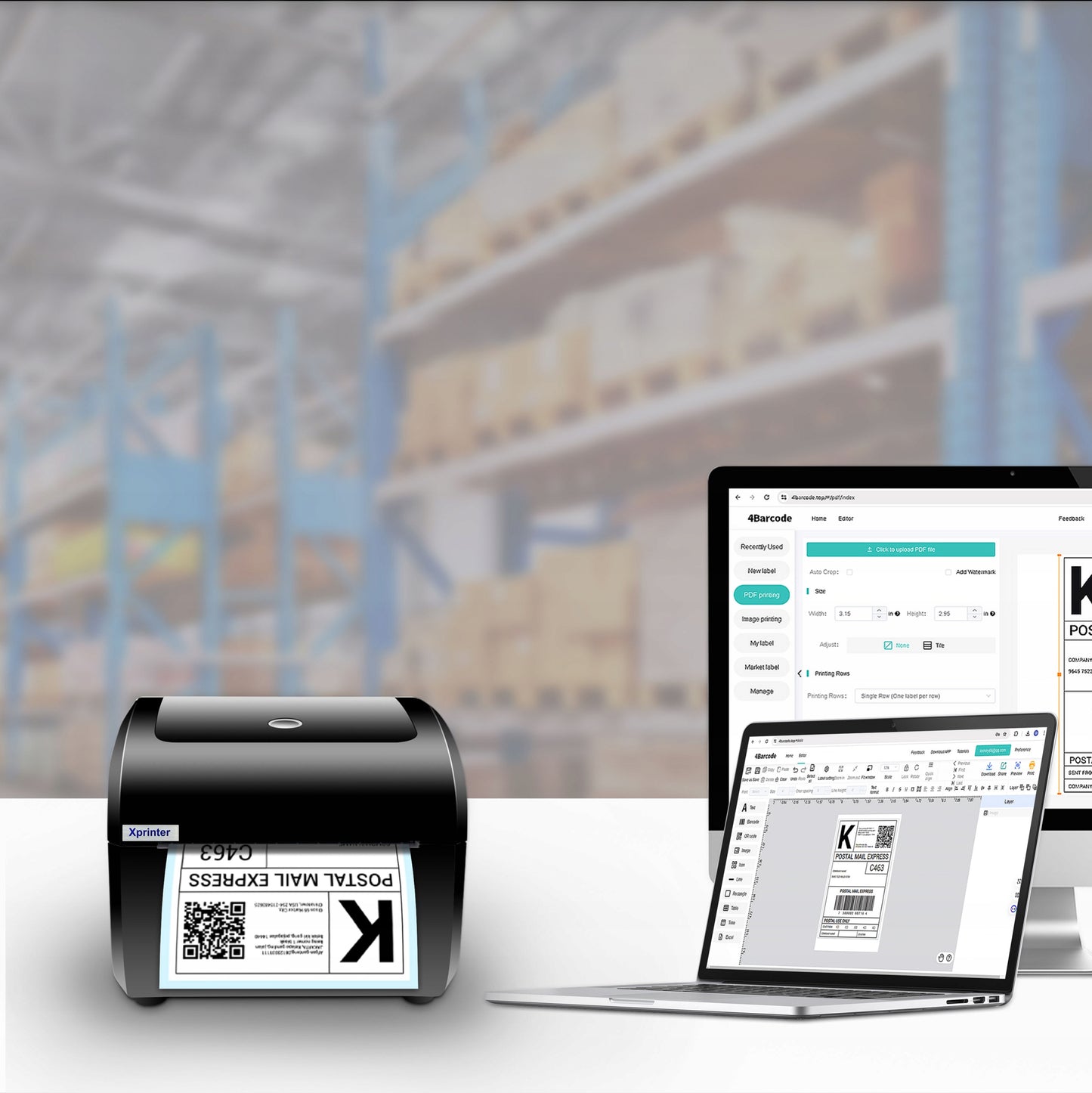 Etikečių spausdintuvas Terminis Kurjerių XPRINTER XP-423B USB + LAN DHL DPD