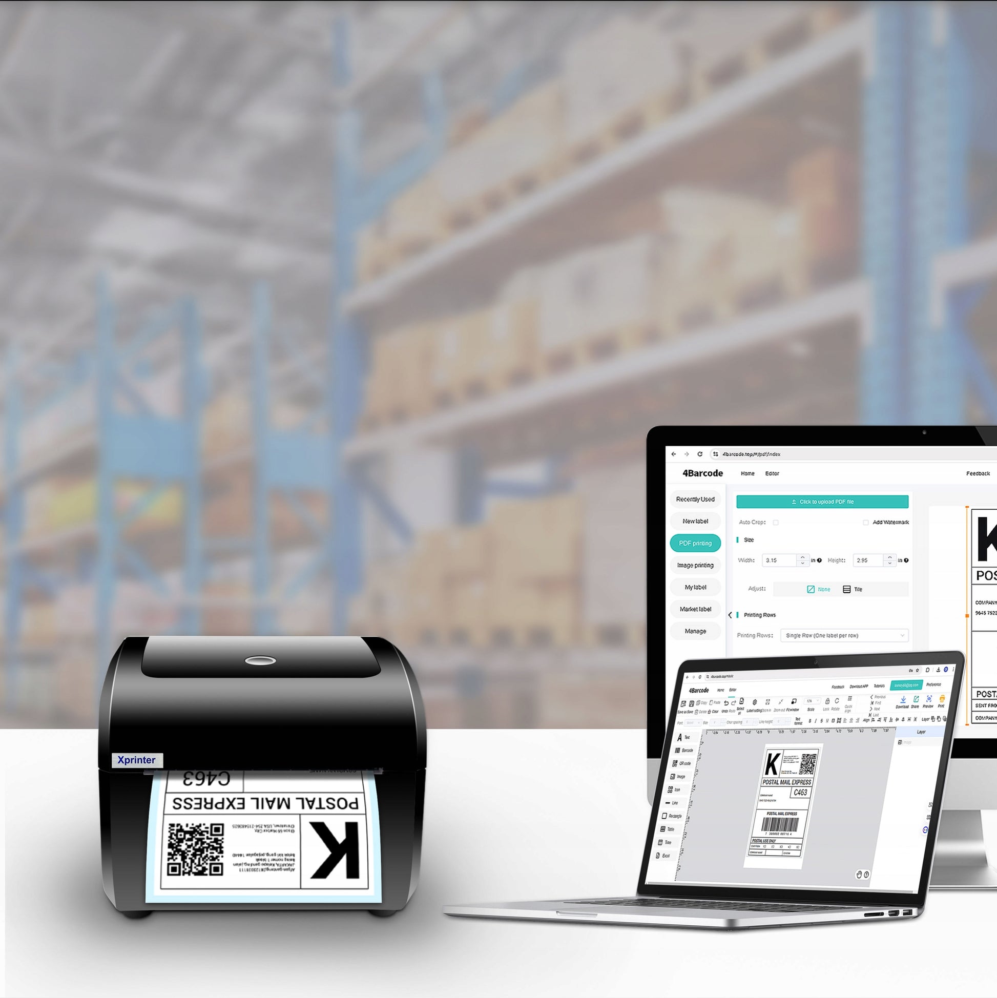 Etikečių spausdintuvas Terminis Kurjerių XPRINTER XP-423B USB + LAN DHL DPD