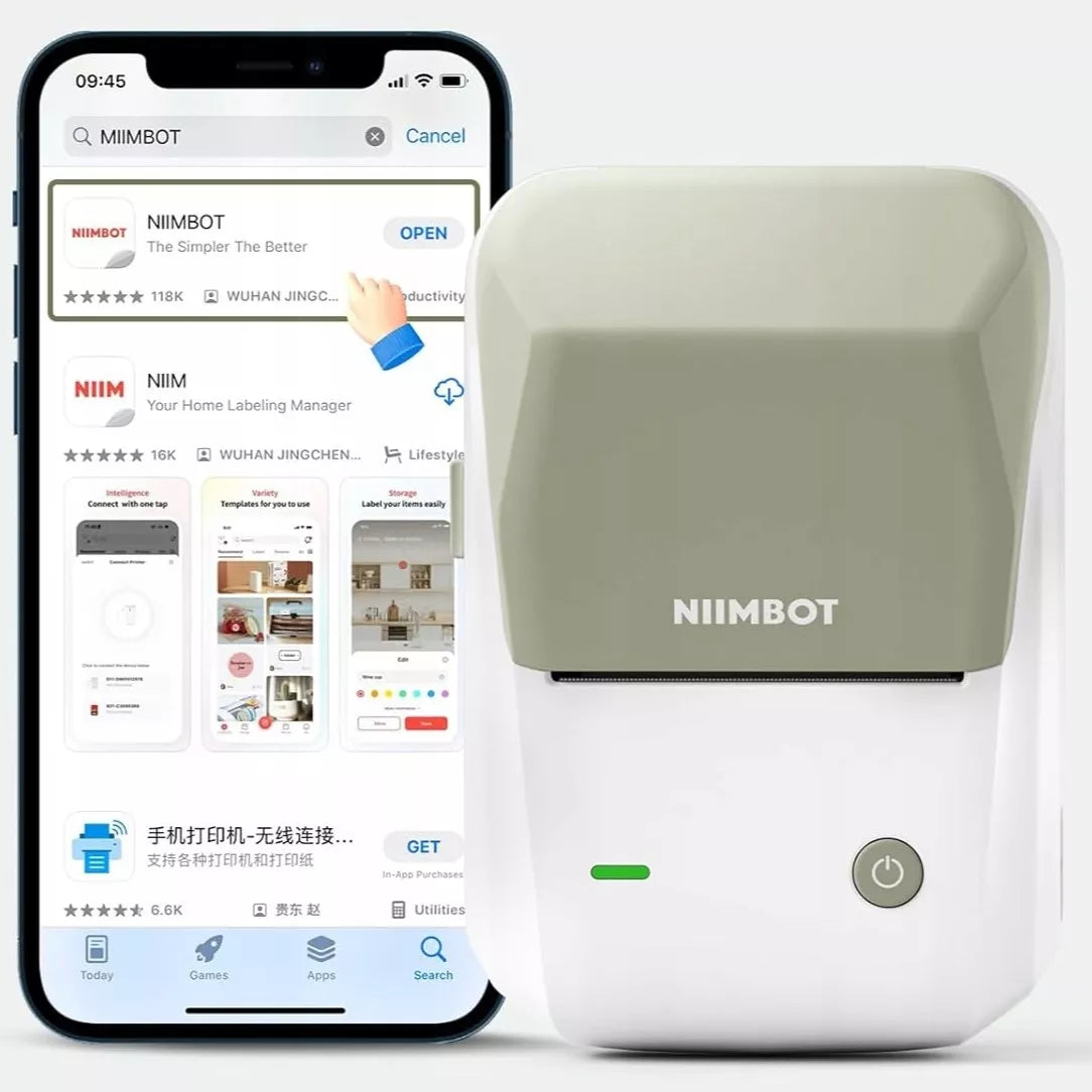 B1 Niimbot Bluetooth lipnių etikečių terminis spausdintuvas
