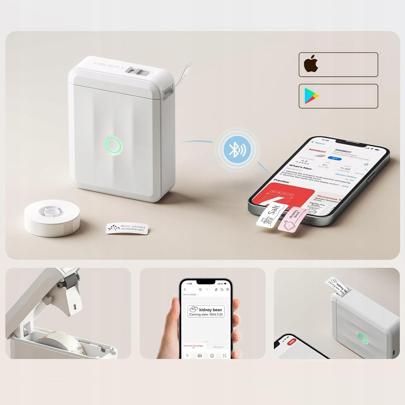 Terminis etikečių spausdintuvas lipnios juostos Niimbot D110 2024 D110_M