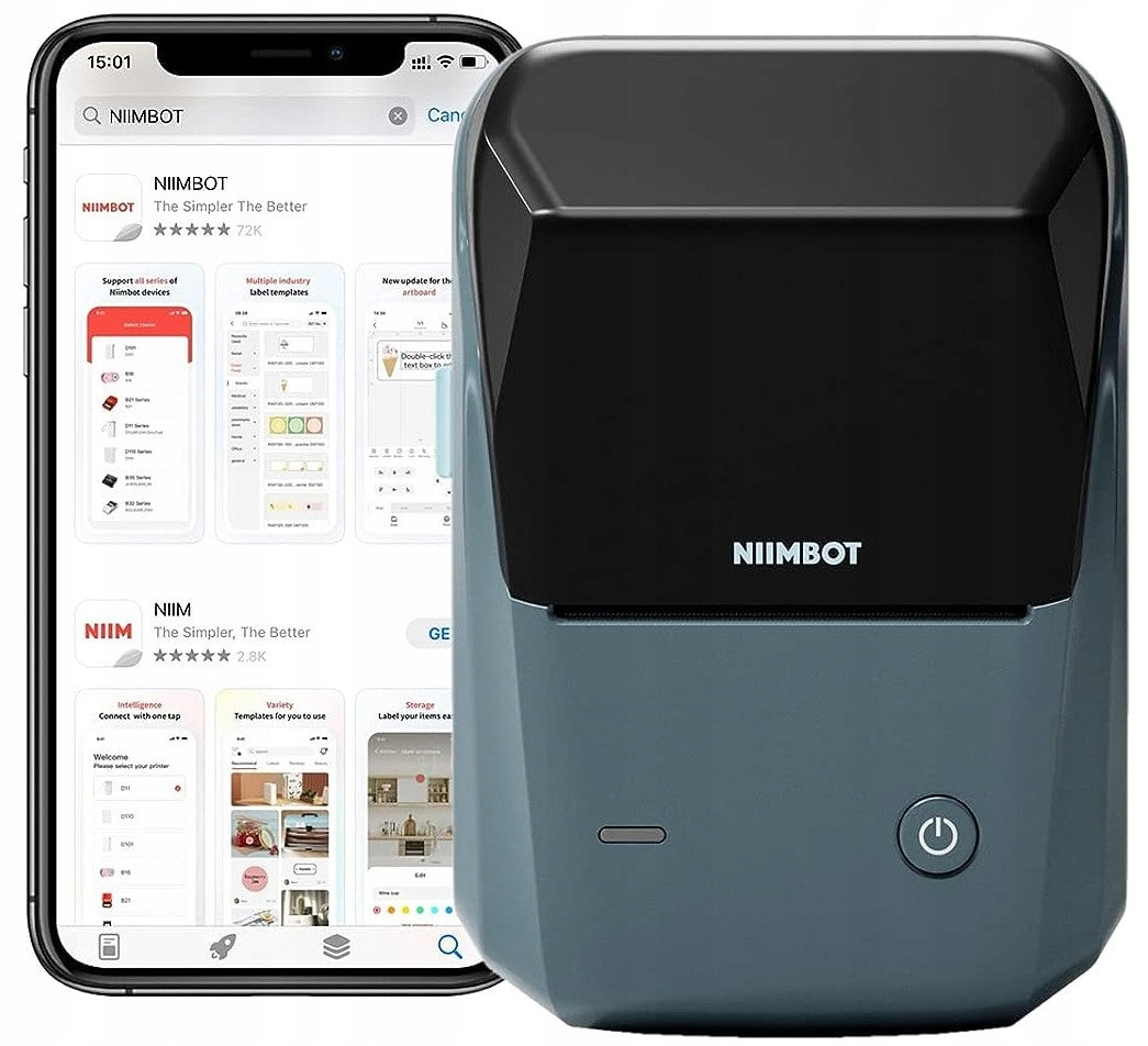 B1 Niimbot Bluetooth lipnios terminės etiketės spausdintuvas