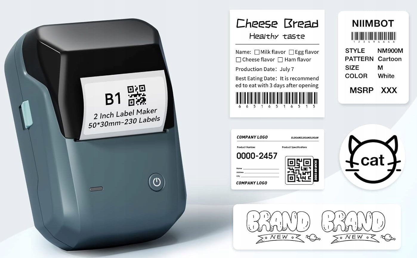 B1 Niimbot Bluetooth lipnios terminės etiketės spausdintuvas