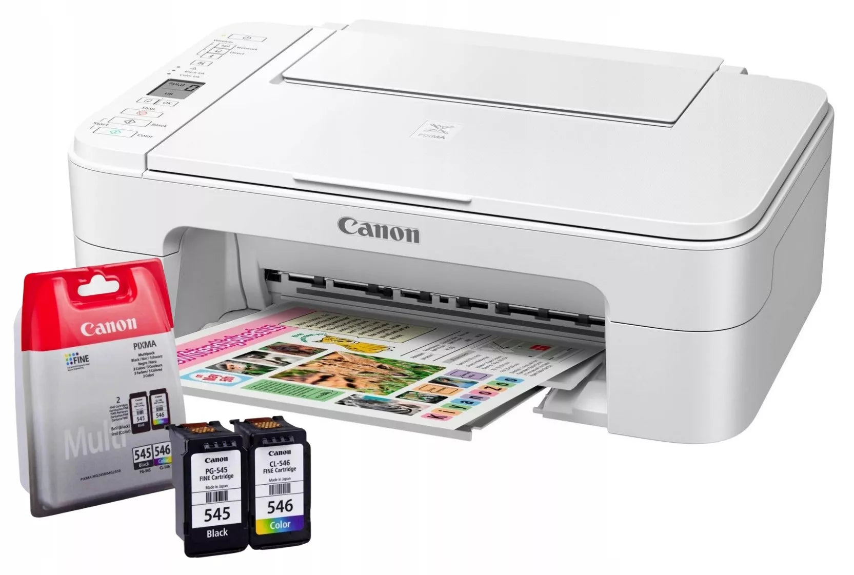 Spalvotas rašalinis daugiafunkcis spausdintuvas Canon PIXMA TS3351 + RAŠALINIAI DAŽAI