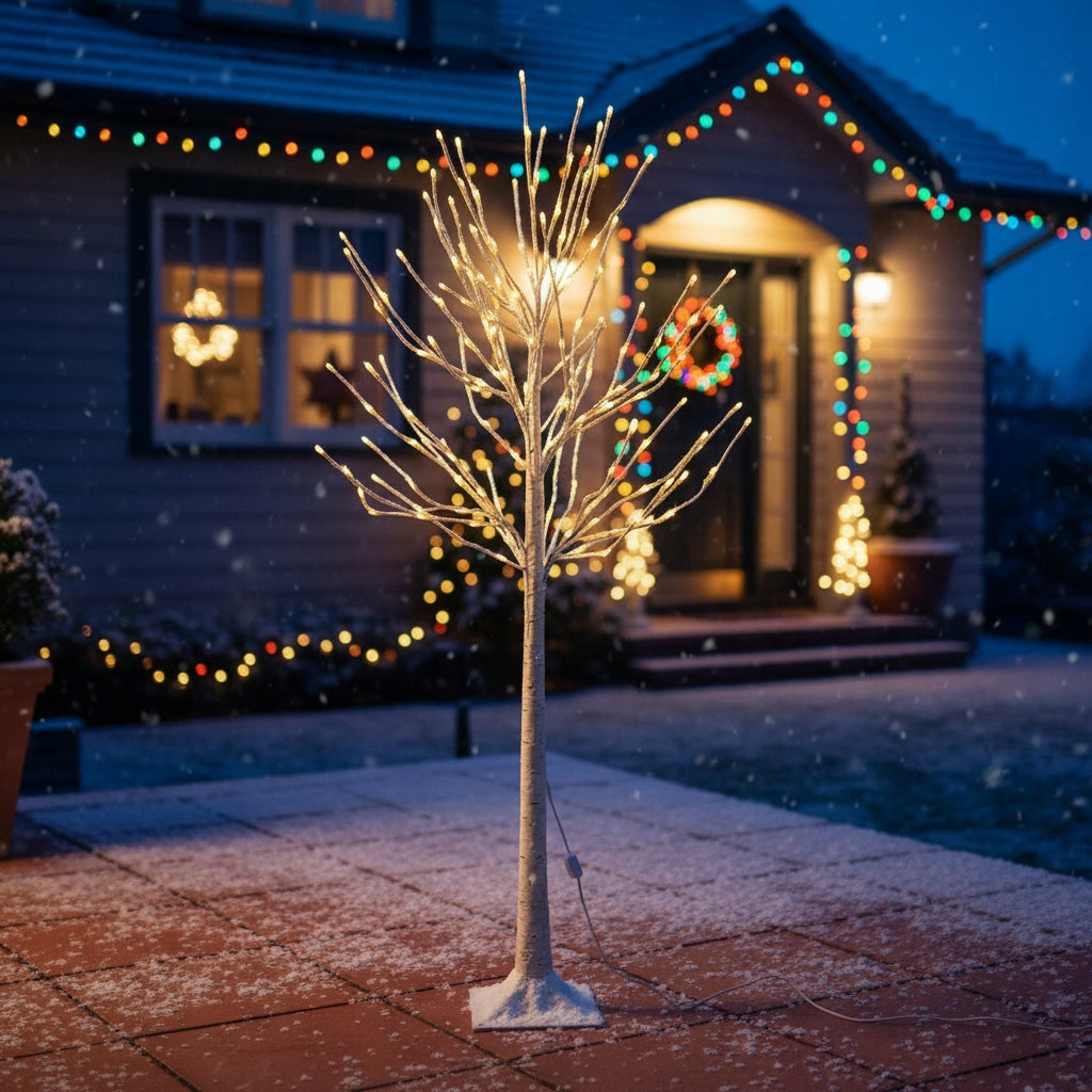 Kalėdinė dekoratyvinė eglutė LED BERŽAS 150 cm, šiltai baltos spalvos lemputės