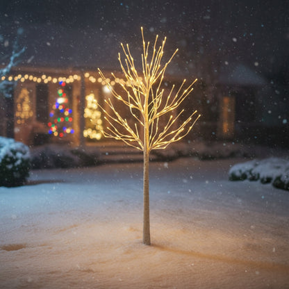 Kalėdinė dekoratyvinė eglutė LED BERŽAS 150 cm, šiltai baltos spalvos lemputės