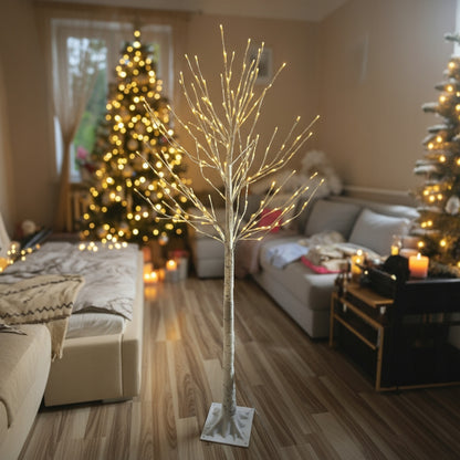 Kalėdinė dekoratyvinė eglutė LED BERŽAS 150 cm, šiltai baltos spalvos lemputės