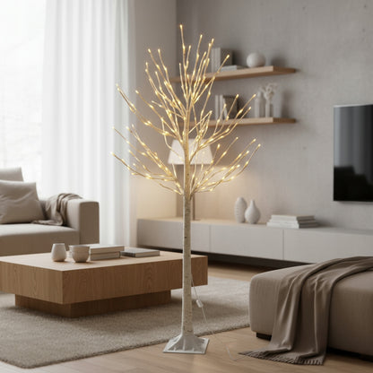 Kalėdinė dekoratyvinė eglutė LED BERŽAS 150 cm, šiltai baltos spalvos lemputės