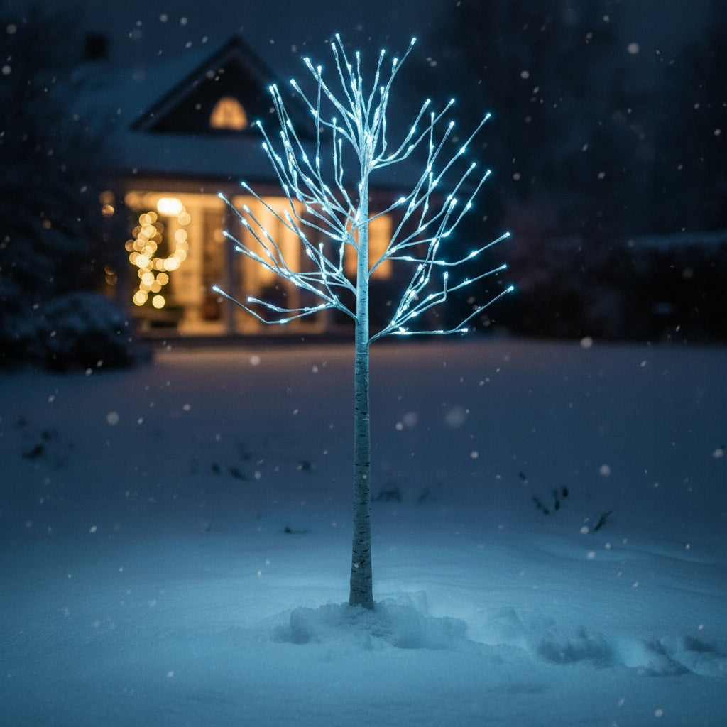 Kalėdinė dekoratyvinė LED eglutė - "Beržas" 150 cm, vėsiai baltos švieselės