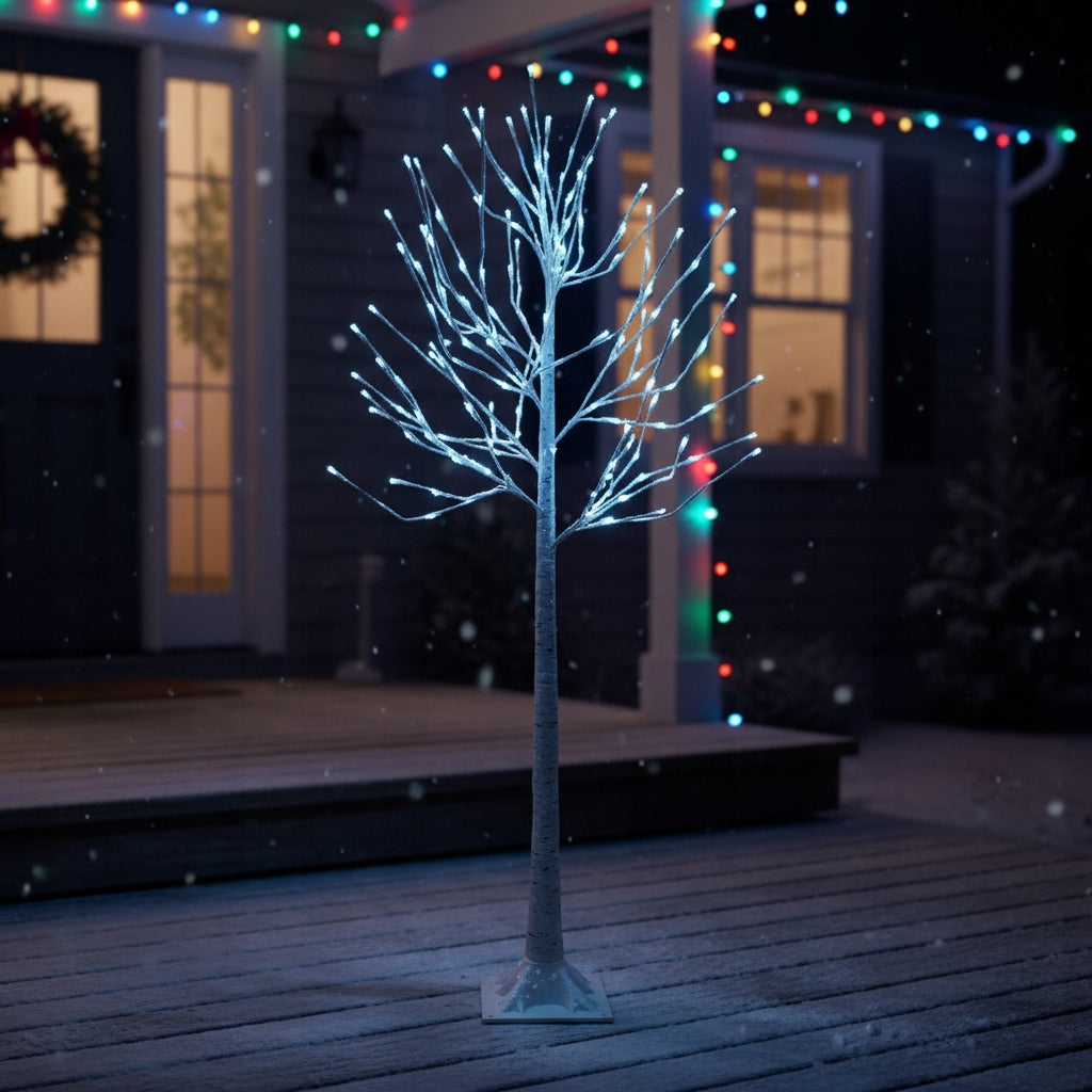 Kalėdinė dekoratyvinė LED eglutė - "Beržas" 150 cm, vėsiai baltos švieselės