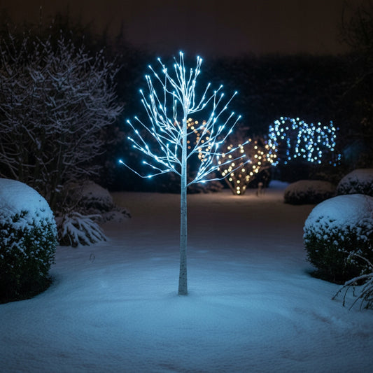 Kalėdinė dekoratyvinė LED eglutė - "Beržas" 150 cm, vėsiai baltos švieselės