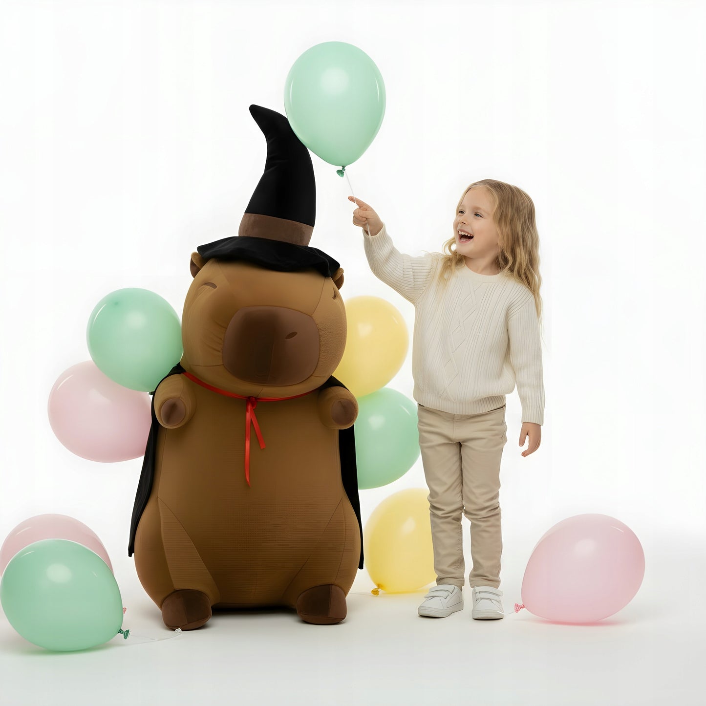 Didelė pliušinė pagalvė žaislas – Burtininkė Kapibara, 100cm