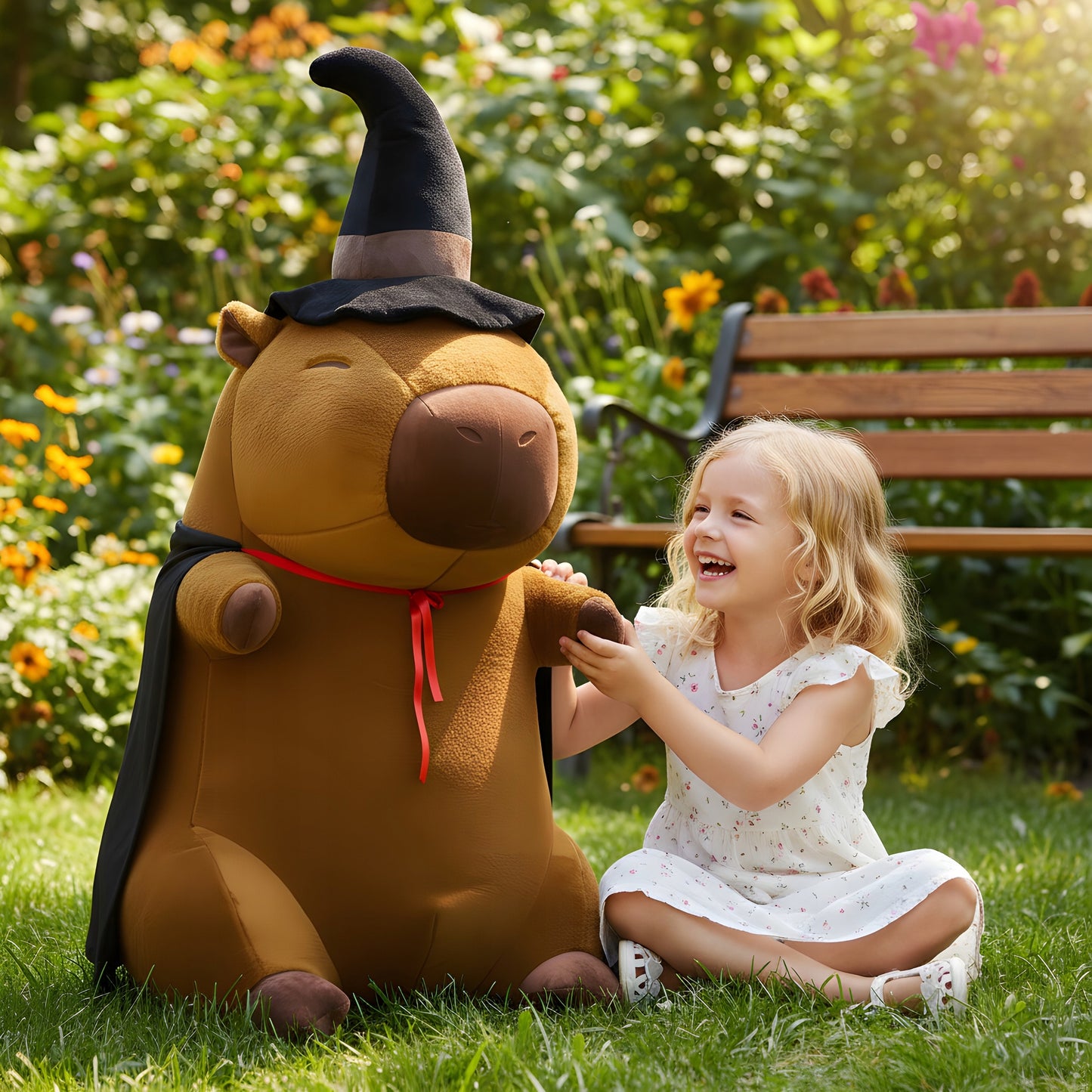 Didelė pliušinė pagalvė žaislas – Burtininkė Kapibara, 100cm