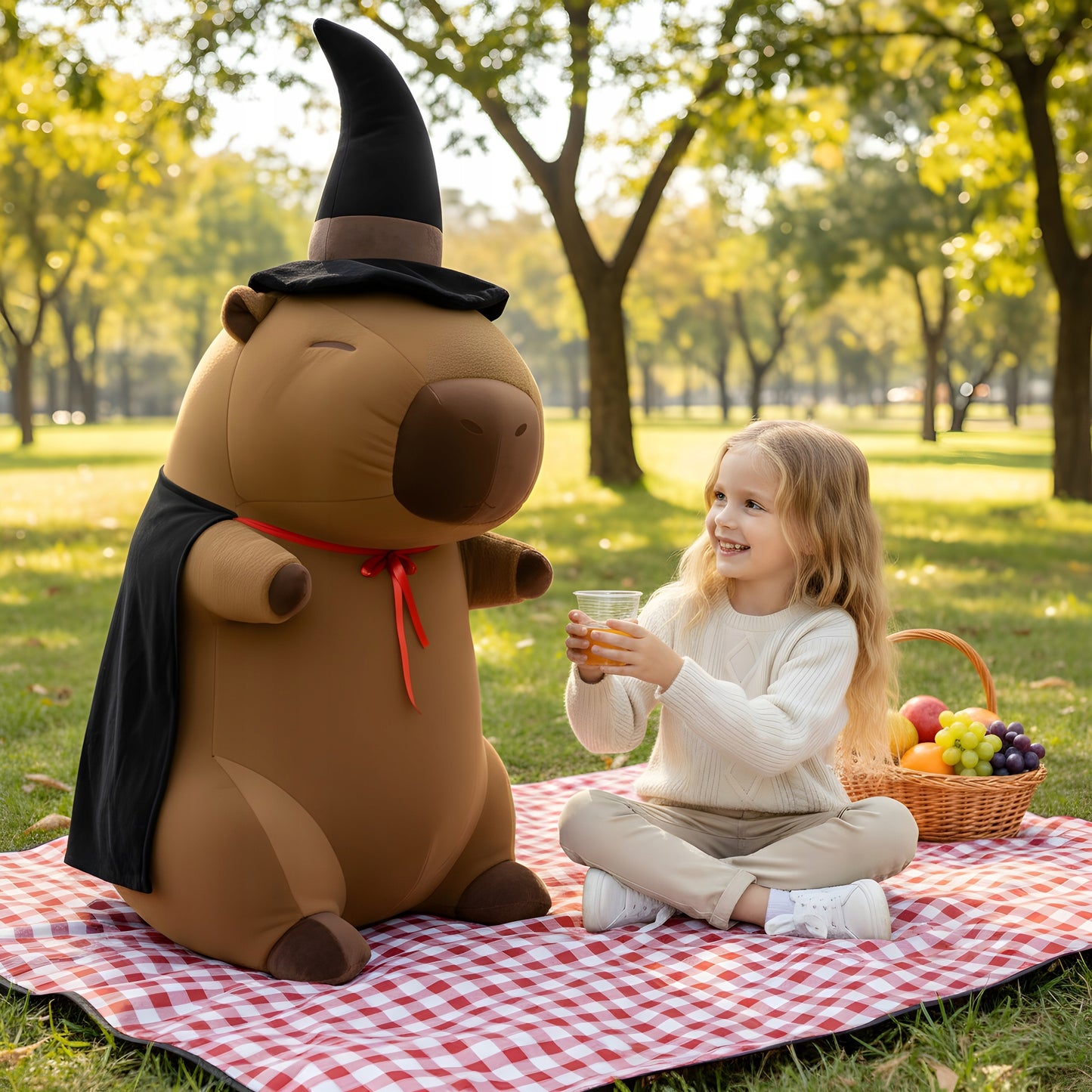 Didelė pliušinė pagalvė žaislas – Burtininkė Kapibara, 100cm