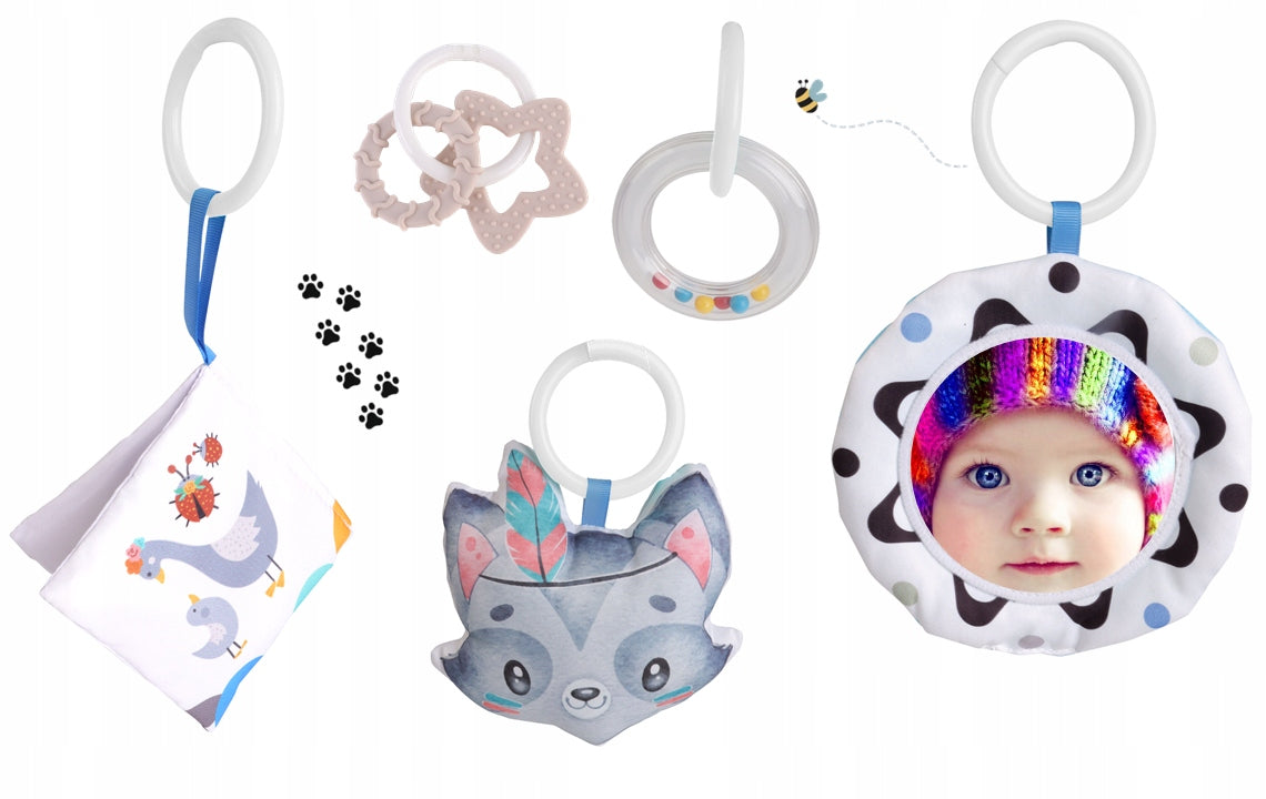 Didelė minkšta interaktyvi edukacinė kilimėlis 4in1 su knygute, pagalvėle ir kamuoliukais