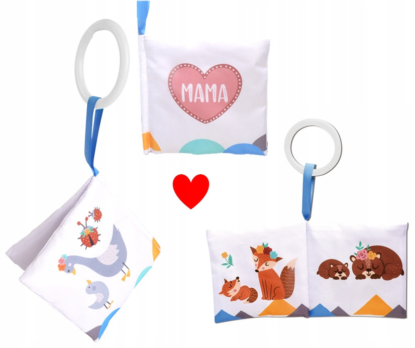 Didelė minkšta interaktyvi edukacinė kilimėlis 4in1 su knygute, pagalvėle ir kamuoliukais