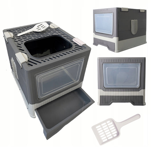 Didelis uždaras kačių kraiko dėžutė | su stalčiumi | su kastuvėliu | praktiška F097