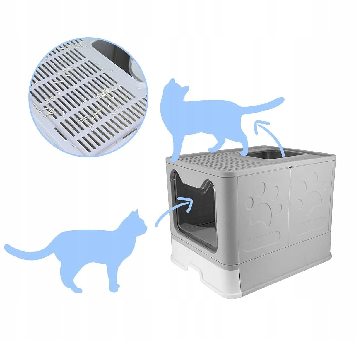 Didelė uždaroji kraiko dėžutė su stalčiumi + kastuvėlis (F055)