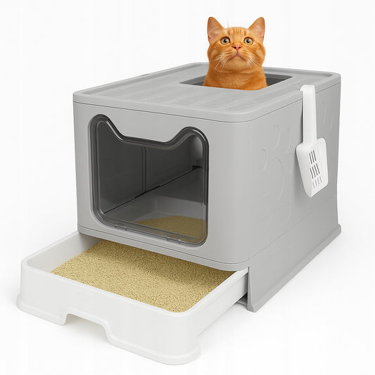 Didelė uždaroji kraiko dėžutė su stalčiumi + kastuvėlis (F055)