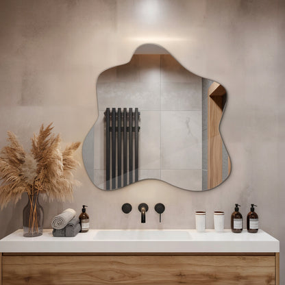 Didelis dizainerio netaisyklingas modernus organinis veidrodis dėmė 77x77