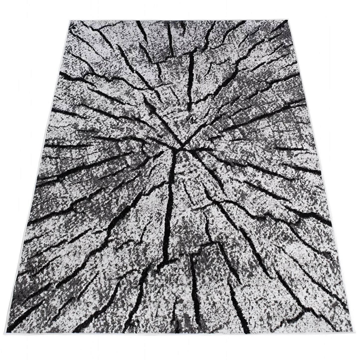 Kilimas 160x220 pilkas svetainei, medžio kamieno gamtos 3D efektas, loft, Deluxe Tree