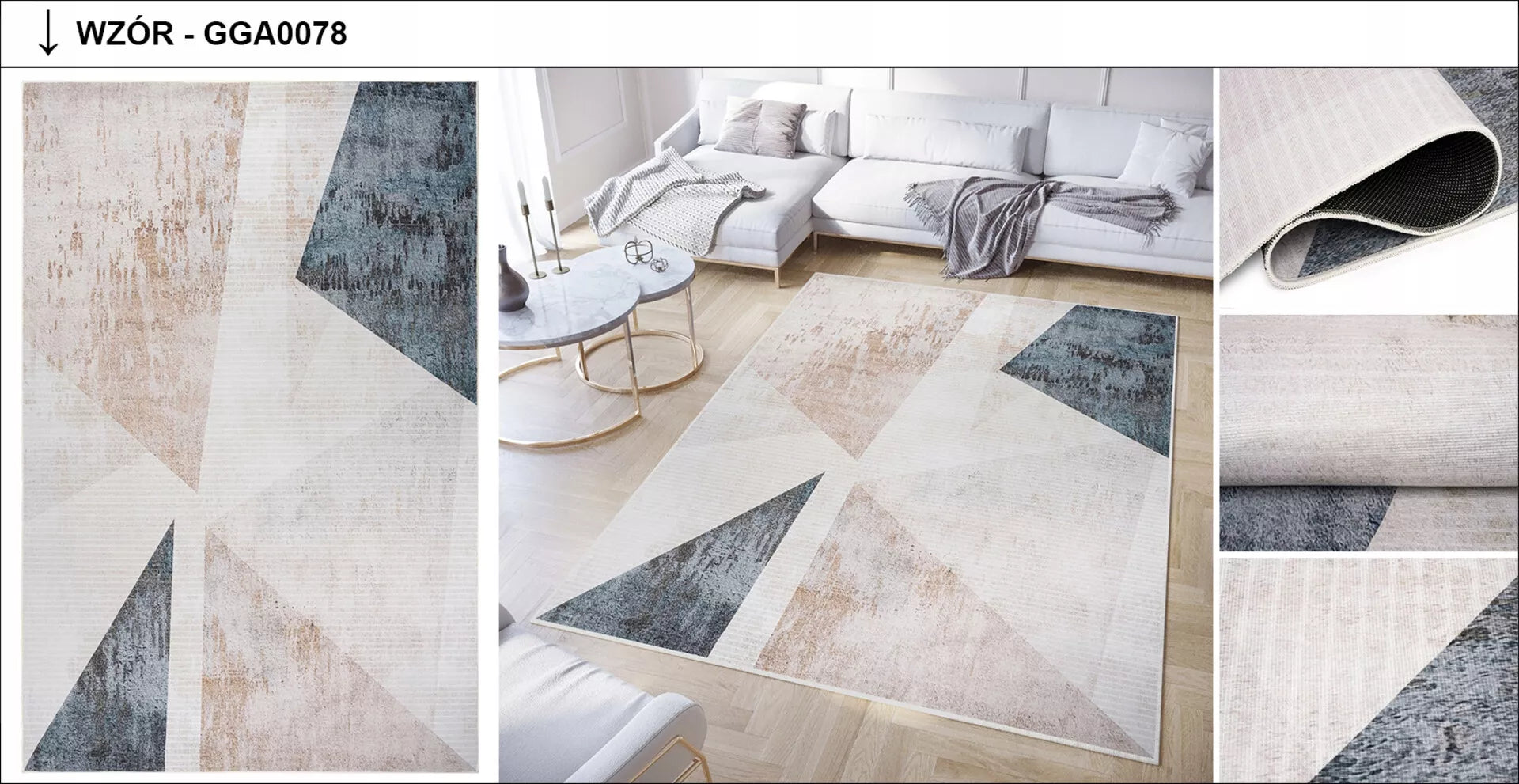 Kilimas CRYSTAL 180x250 Modernus Tradicinis Madingas Neslystantis Spausdintas