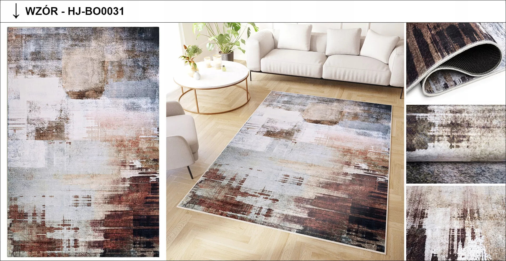 Kilimas DOVE 140x200 Modernus Madingas Elegantiškas Neslystantis Spausdintas