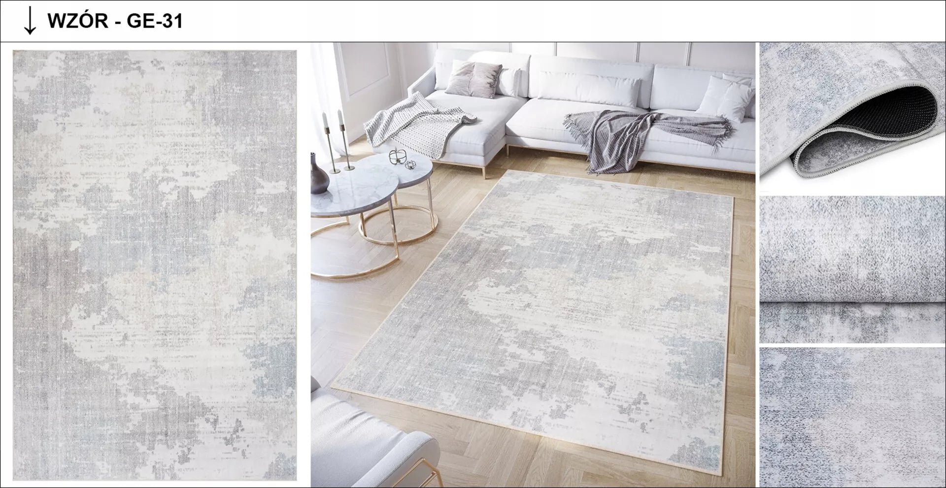DOVE 160x230 kilimas, modernus, madingas, elegantiškas, neslidus, spausdintas