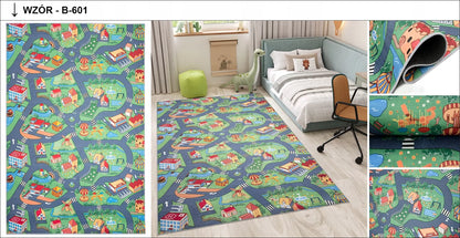 Kilimas FLANNEL 200x300 Spausdintas Vaikams Neslidus Madingas Žaidimams