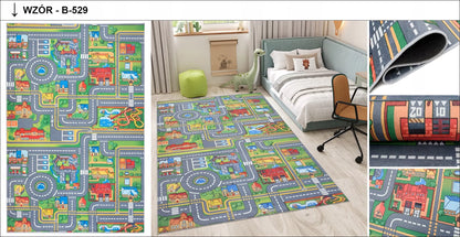 Kilimas FLANNEL 200x300 Spausdintas Vaikams Neslidus Madingas Žaidimams