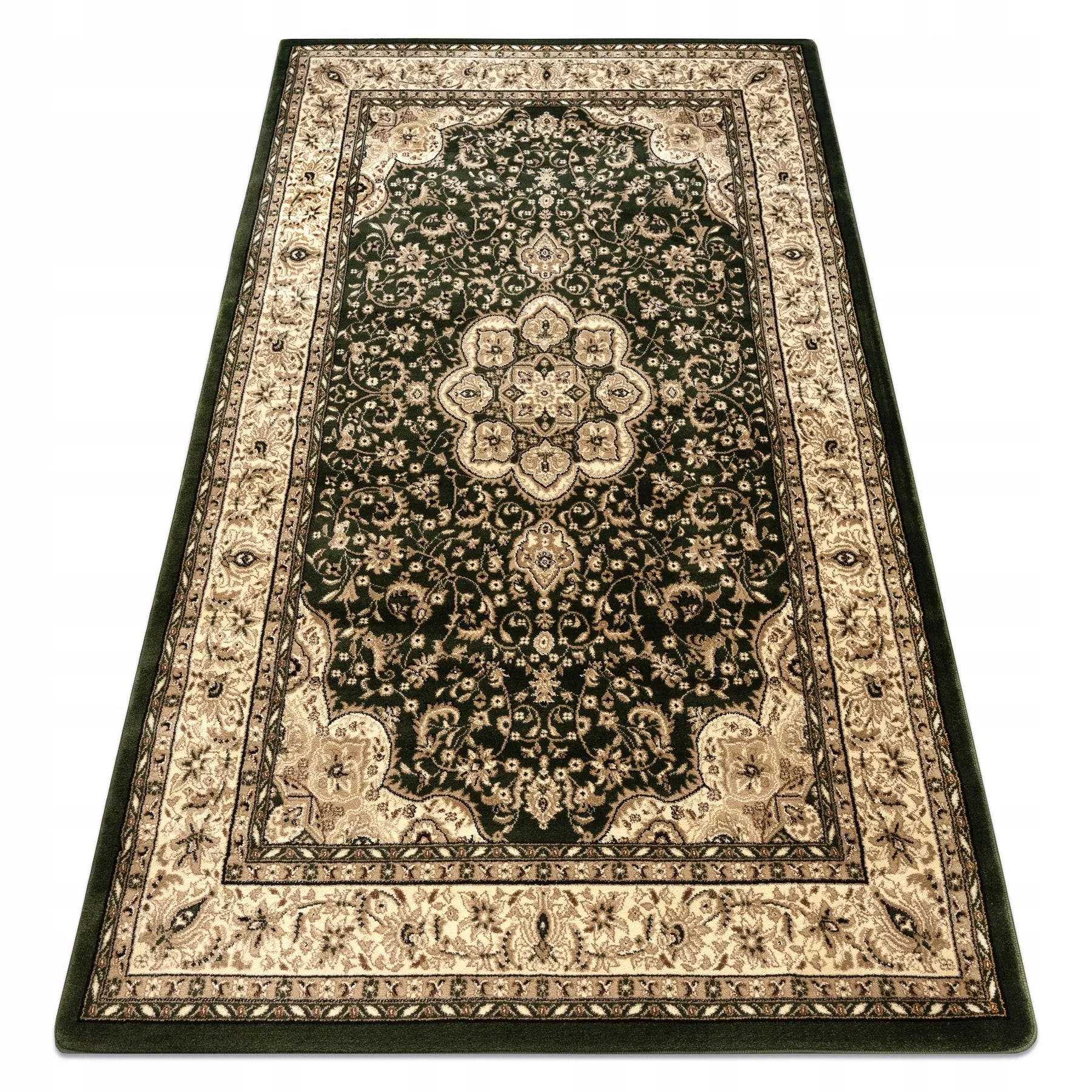 Kilimas KLASIKINIS TRADICINIS ROZETĖ RĖMAS GĖLĖS ROYAL žalias 200x400 cm