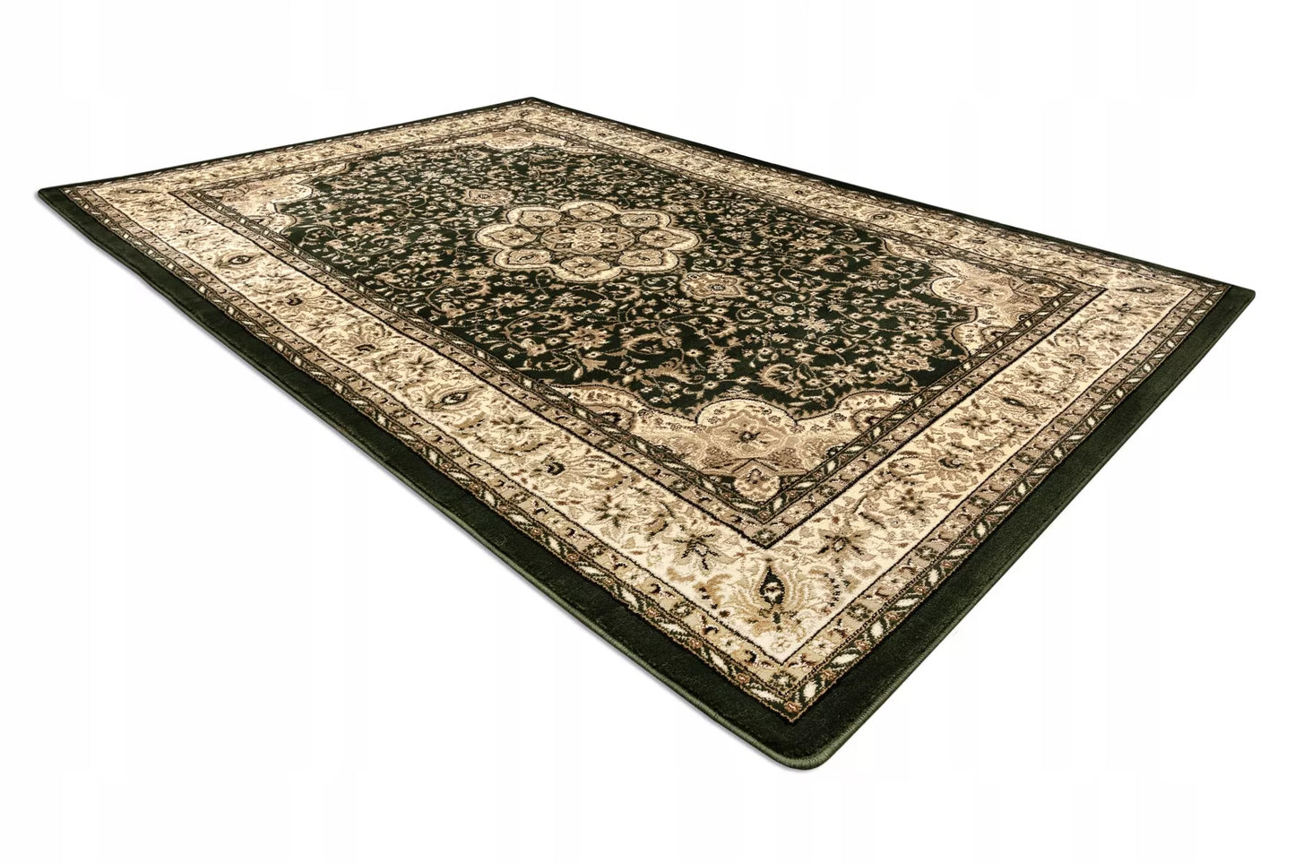 Kilimas KLASIKINIS TRADICINIS ROZETĖ RĖMAS GĖLĖS ROYAL žalias 200x400 cm