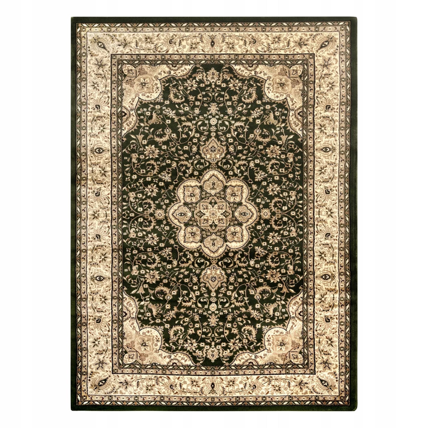 Kilimas KLASIKINIS TRADICINIS ROZETĖ RĖMAS GĖLĖS ROYAL žalias 200x400 cm