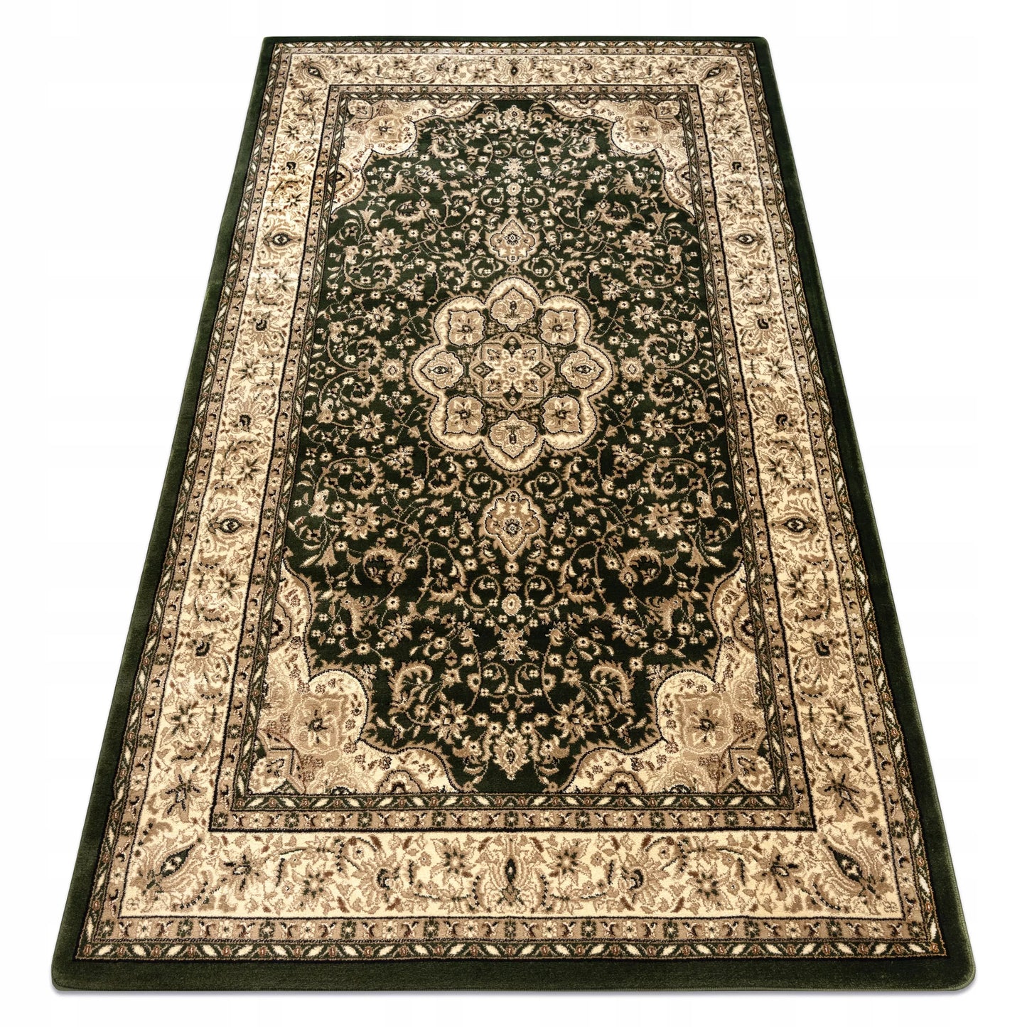 Kilimas KLASIKINIS TRADICINIS ROZETĖ RĖMAS GĖLĖS ROYAL žalias 200x400 cm